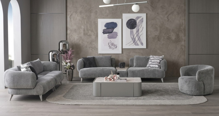 Couch Sofagarnitur 3+3+1 Sëtz Gro Sofa Luxus Miwwelen Wunnzëmmer Couchen