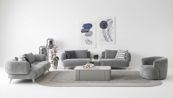 Couch Sofagarnitur 3+3+1 Sëtz Gro Sofa Luxus Miwwelen Wunnzëmmer Couchen