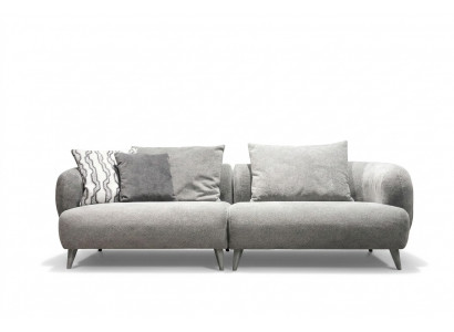 Luxus Sofa 3-Sëtzer Design Gro Faarf Weicht Sofa Polster Textil Grouss XXL