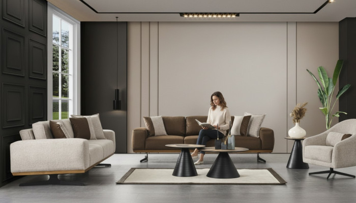 Sofaset 4+3+1 Sëtz Luxus Miwwelen Sofen Wunnzëmmer Canapé Sofa 3 Stéck