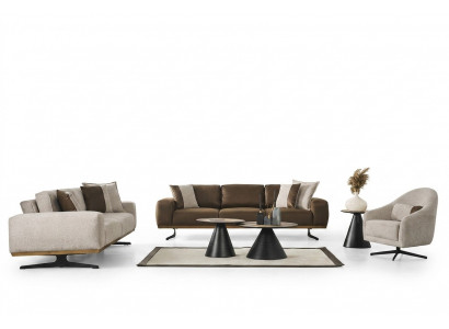 Sofaset 4+3+1 Sëtz Luxus Miwwelen Sofen Wunnzëmmer Canapé Sofa 3 Stéck