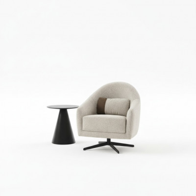 Luxus Sessel Stilvoll Miwwel Wunnzëmmer Design Rotéierbar Lounge Club Holz