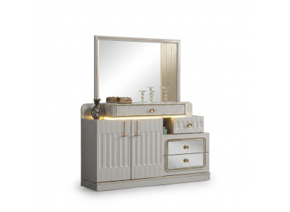 Luxus Kommode mat Spigel Schlofzëmmer Miwwelen Stil wäiss Sideboard Miwwelen