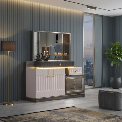 Kommod Spigel Luxus Konsol Säitendësch Design Schlofzëmmer Kommoden