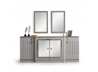 Modern Sideboard mat 2x Spigelen, Designer Luxus Wunnzëmmer Miwwelen Kommode