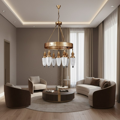 Lampe Hängeleuchte Lüster Kristallluucht Plafongsbeliichtung Luuchten 60x125