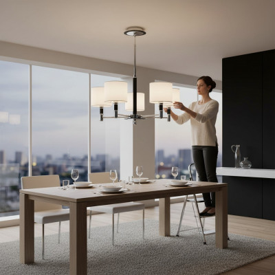 Plafongslamp Chrom Wunnzëmmer Luucht schick Luxus Gaaschtraum Beliichtung
