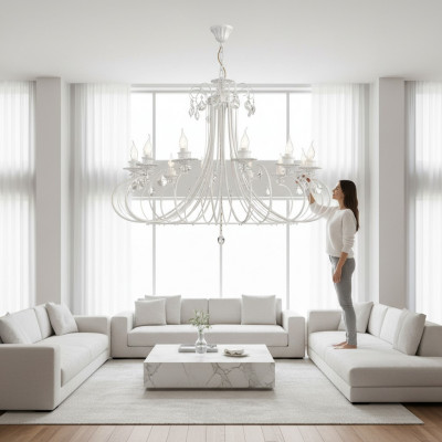 Lampe Hängeleuchte Lüster Kristallluucht Plafongslampe Luuchten 80x70