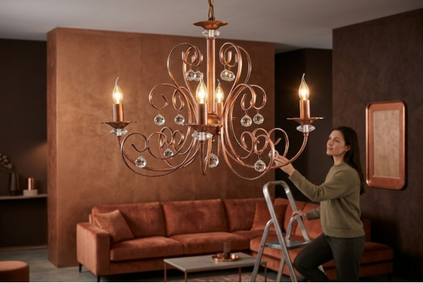 Lüster Wunnzëmmer Luxus Kronleuchter Deckenluucht Luuchten Lampe 69x70