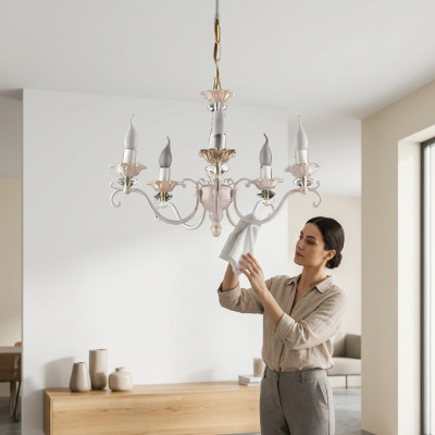 Krounluucht Lampe Luucht Wunnzëmmer Kristall glänzenden nei Bannenberäich