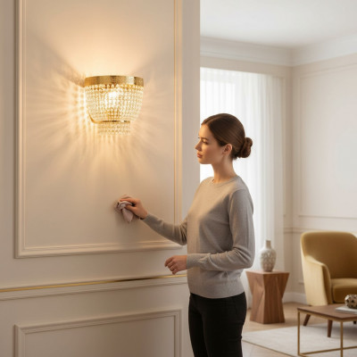 Modern Plafonnière Messing Luuchten Luucht Gold Kristall