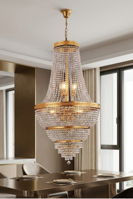 Lampe Hängeleuchte Lüster Kristalllampe Plafonnière Lampen 60x135