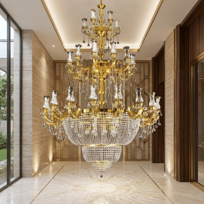 Krounluucht Hänkluucht Foyer Wunnzëmmer Luxus Glanz Luucht 360 cm