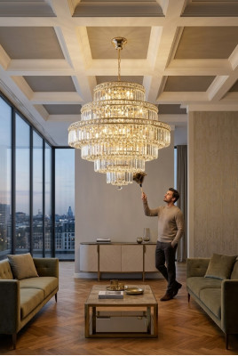 Lampe Hängeleucht Kronleuchter Plafonglampe Luuchten Kristalllampe 80x105