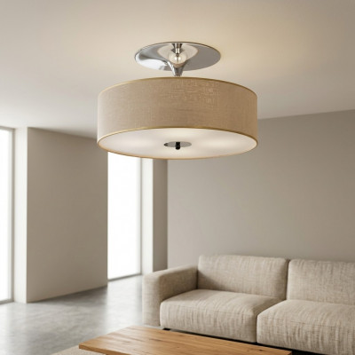 Plafongsluucht Plafongslampe modern Hänkluucht Wunnzëmmer Luxus 50x30 Chrom