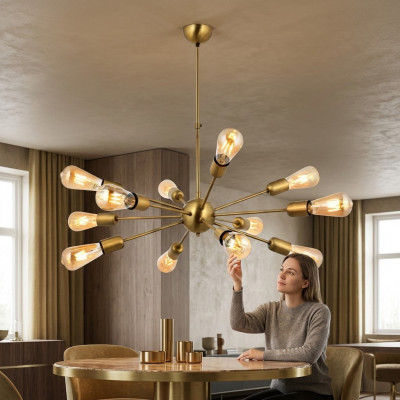Plafongsliichter elegant Wunnzëmmer aus glänzenden Materialien Luucht Lampen