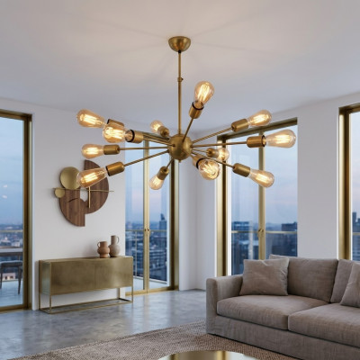 Plafongsliichter elegant Wunnzëmmer aus glänzenden Materialien Luucht Lampen