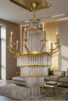 Krichstal Kronluucht modern Häneluuchte Wunnzëmmer Luxus Lüster Crystal