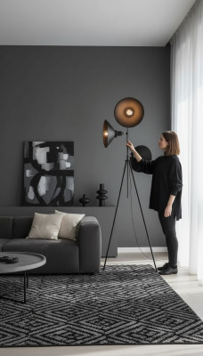 Stehlampe Wunnzëmmer modern nei 150 cm schwaarz Luxus Banneraum
