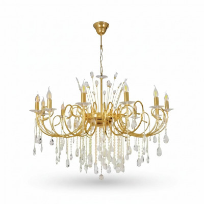 Kronleuchter Luucht Lampe Wunnzëmmer Goldglas Luxus Plafongsluucht Luuchten