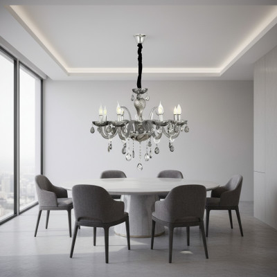 Kronleuchter Smoke Crystal am Wunnzëmmer nei schick Luxus doheem