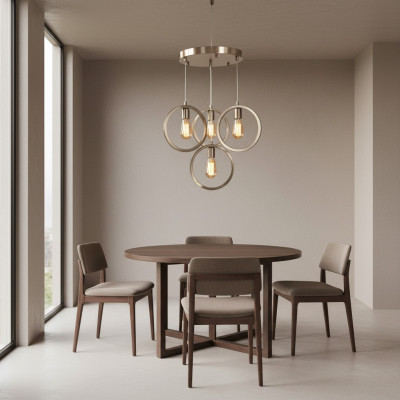 Deckenluucht modern Hänkluucht Wunnzëmmer Luxus Mattchrom 35x70