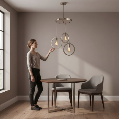 Plafongsliichter E moderne Wunnzëmmer Luxus Stil Matt Chrom