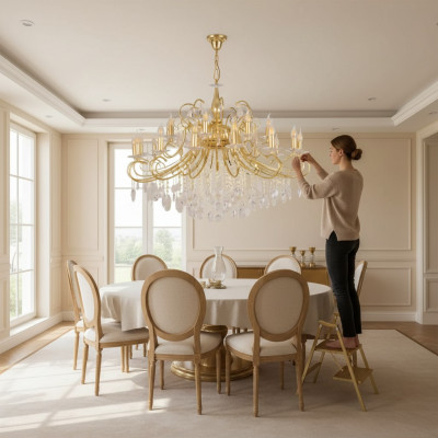 Hängeleuchte Kronleuchter Lampe Kristallluucht Plafongsliicht Luuchten 115x125