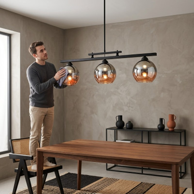 Plafongsliicht Schwaarz Luucht Wunnzëmmer Luxus Luucht Hänkluucht 20x65