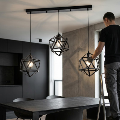 Deckenluucht modern Hängeleuscht Luxus Schwaarz Luucht Luuchten Wunnzëmmer