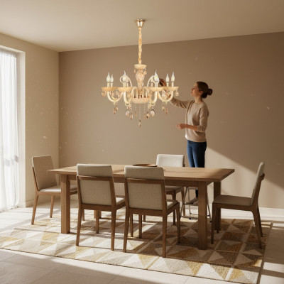 Plafongsliichter Wunnzëmmer Luucht Opal Hunneg Luxus Interieur Luuchten 80x95