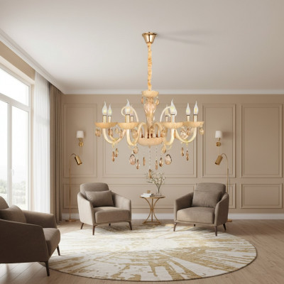 Plafongsliichter Wunnzëmmer Luucht Opal Hunneg Luxus Interieur Luuchten 80x95