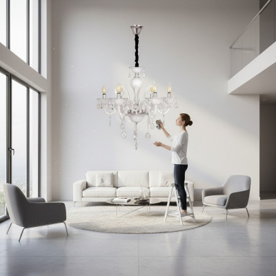Plafongslamp En modernen Hängeleuchter Wunnzëmmer Luxus nei Glas