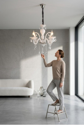 Plafongslampe E modern wäiss Hänckechteliicht Wunnzëmmer Luxus nei