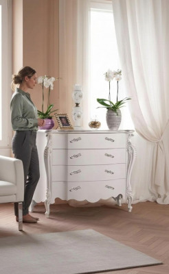 Kommoden wäiss Schlofzëmmer Design klassesch Luxus Holz Kommode Sideboard