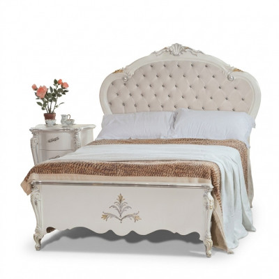 Design Bett 120x200cm Chesterfield Holz-Bett Betten Hotelzëmmer Bestietnes