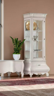 Luxus Holzschaf Design Vitrin wäiss Italienesch Miwwelen Schaf Vitrinen