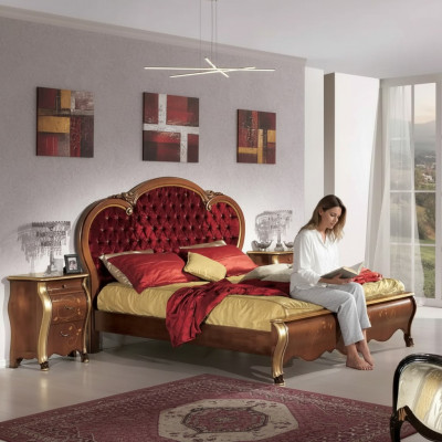 Chesterfield Luxusbett fir Schlofkummer Gepolstert Design Luxusbetter