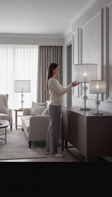 Klassesch Dëschtlamp Krounluucht Exklusiv Nuetsdëschtlamp Luuchten