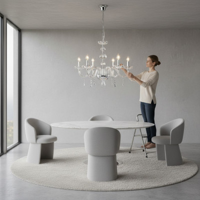 Luxus Kristall Luuchtkroun Hänkeleuchter Designer Hängekroun Glas