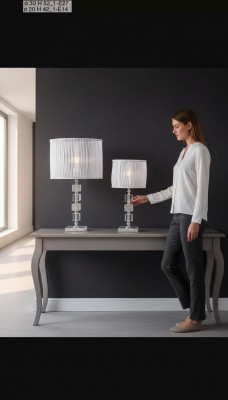 Luxuriéis Wäiss Dëschlampe Kristall Krounluucht Klassesch Stil Nei