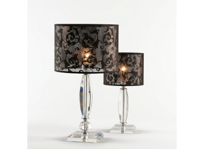 Dëschlampe am antike Stil Krounluchte Dëschtlampe Kristall Lumièrë Lampe