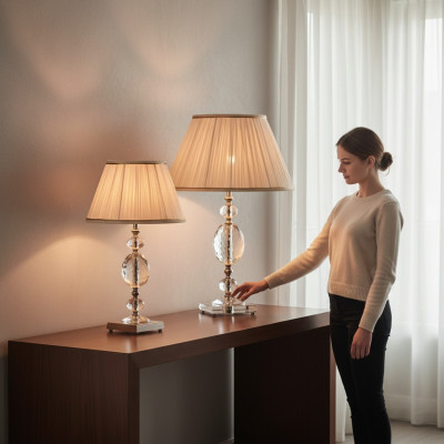 Designer Kristall Dëschtlampe Lüsteren Wunnzëmmer Ariichtung Modern