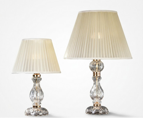 Wäiss Transparent Dëschtlampe Antik Stil Krounluchter Kristall Luucht