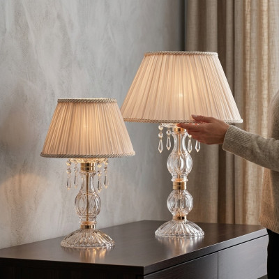 Antik Stil Dëschlampe Luuchten Lüster Kristall Dëschluuchten Luucht