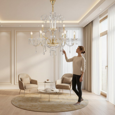 Krouneliichter hänkend Luuchten Beliichtung Krouneliichter Gold Luucht.