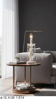 Stilvoll Dëschlampe Antik Stil Ariichtung Luxus Käerzenlampe Kristall