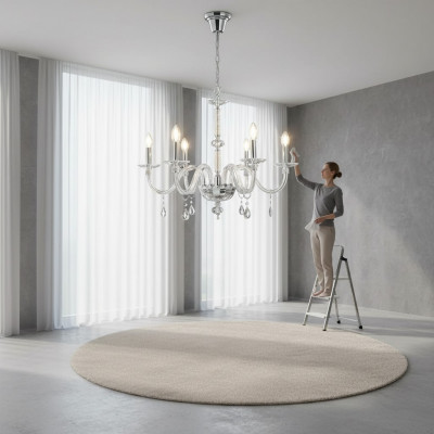 Kristall Hängeleucht Kronleuchter Hänklampe Plafonglampe