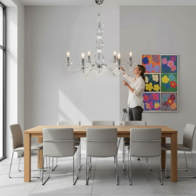 Kristall-Lüster Luster Plafong Hänklampen Kronleuchter 6x Luuchten nei