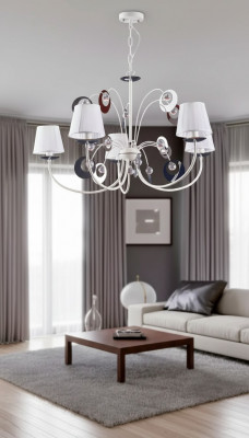 Luxuriéise 4x Luuchten Lüster Plafongsliicht Art déco Wäiss Nei